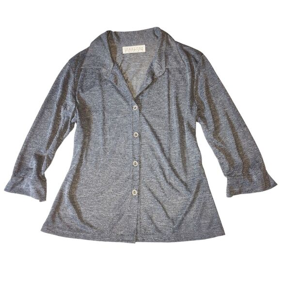 ❤️SALE! PRICE FINAL!❤️ CHARLOTTE RUSSE GRAY BUTTON DOWN WOMEN'S BLOUSE SIZE M - Picture 1 of 6
